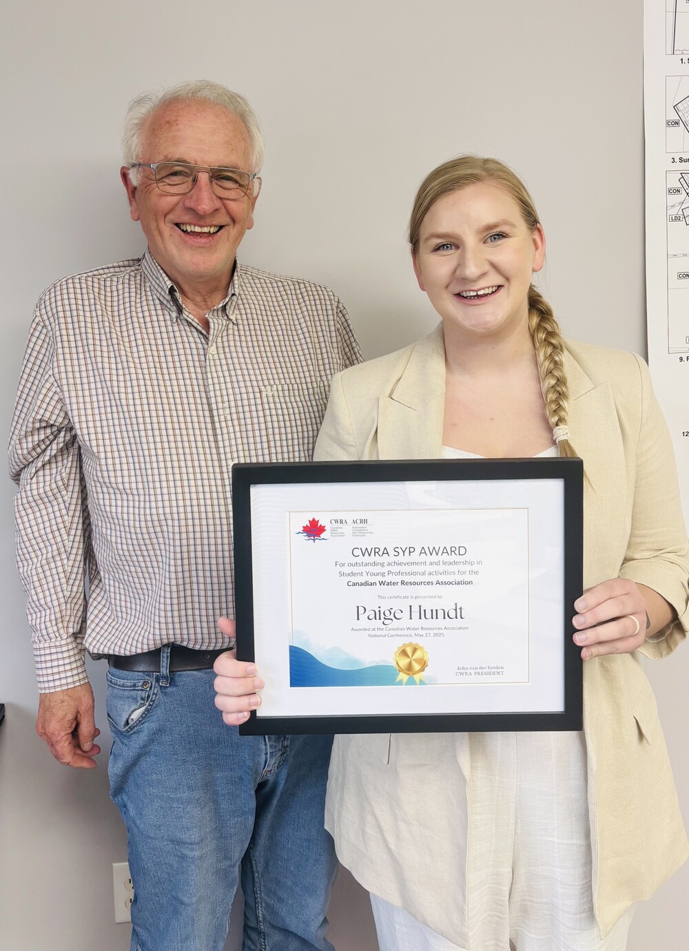 Canadian Water Resources Association (CWRA) National Student Young Professionals Award- Paige Hundt