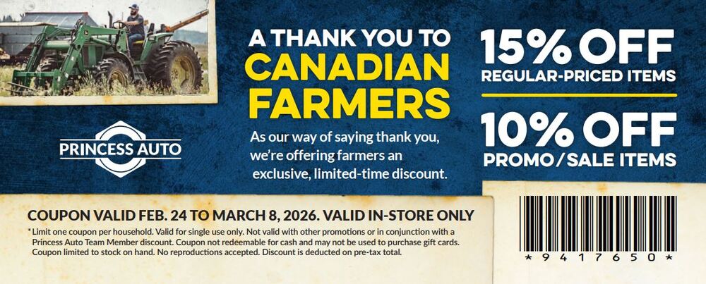 Exclusive Princess Auto Discount for APAS Members February 24 - March 8th, 2026