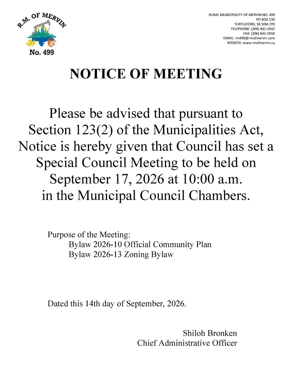 Special Meeting