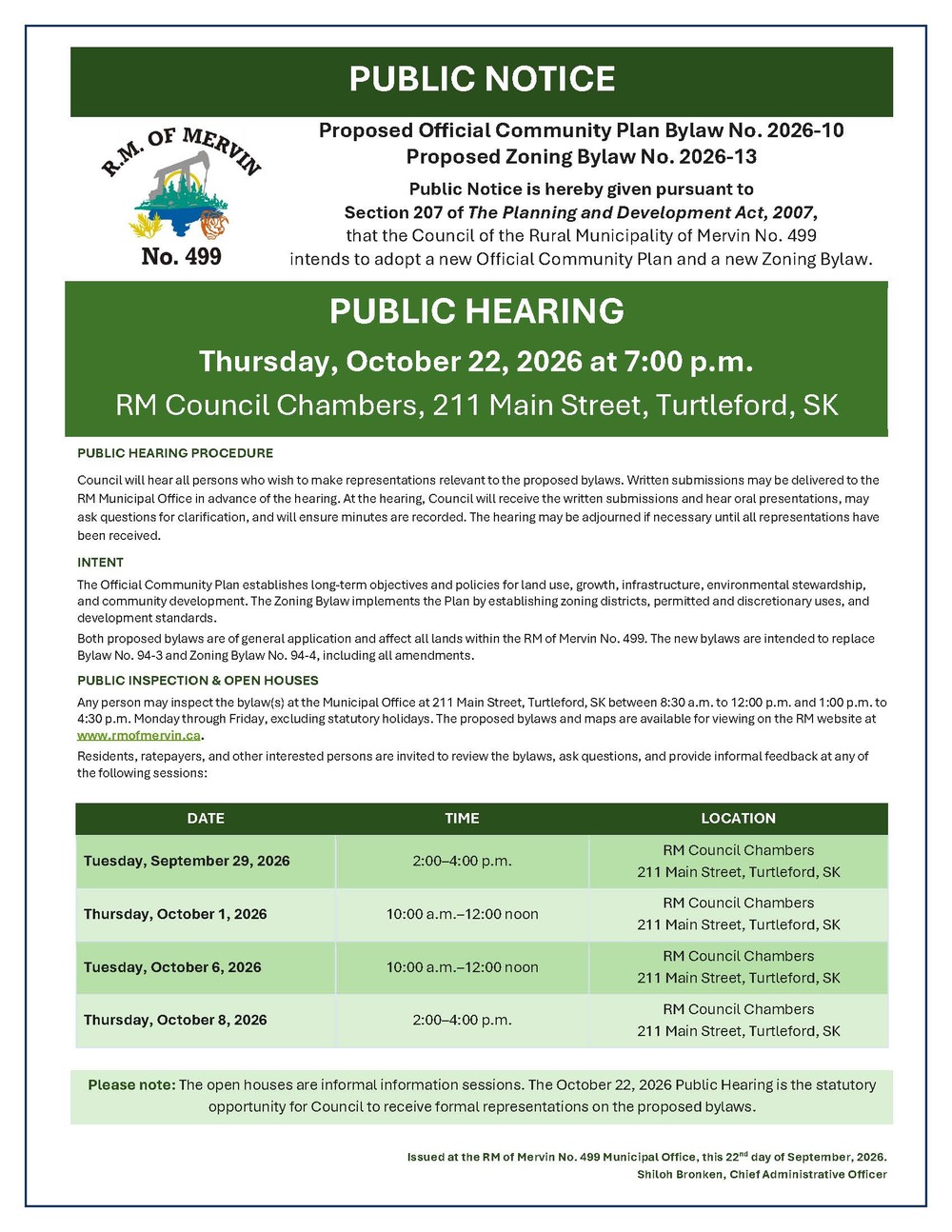Public Notice for Proposed Bylaws