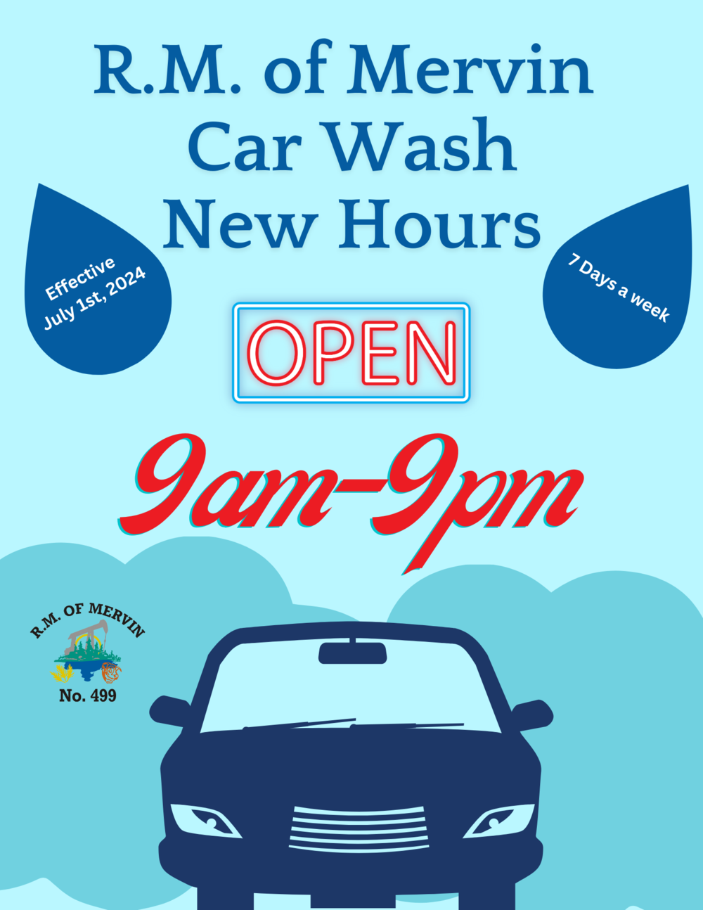New RM of Mervin Car Wash Hours