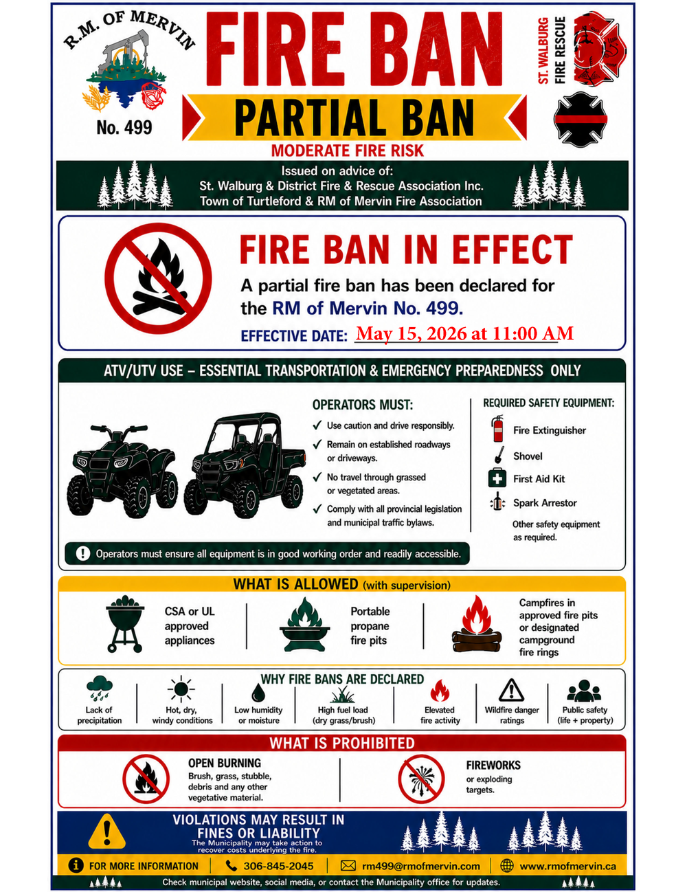 PARTIAL FIRE BAN - Effective May 15, 2026