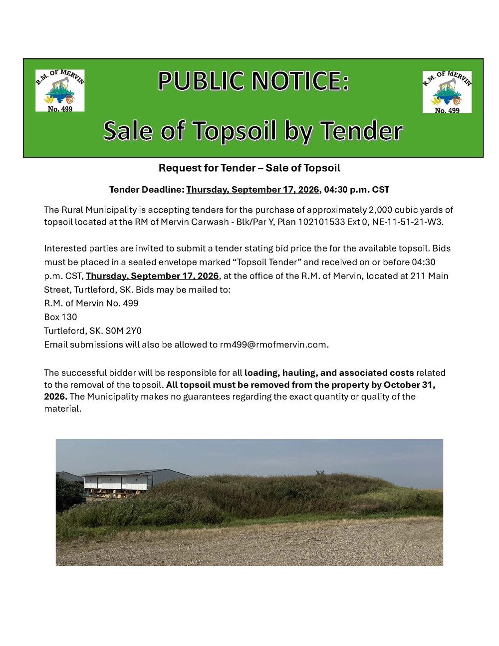Sale of Topsoil Tender